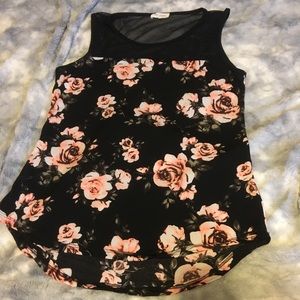Adorable black floral top